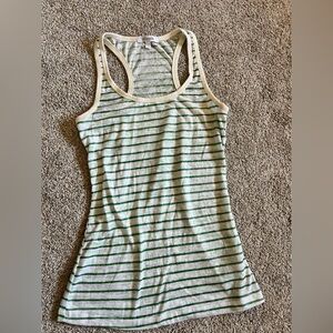dELiA*s Green and white/Cream Striped Racerback Tank XS